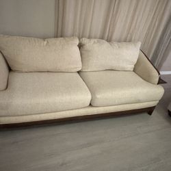 Cream Color Schnadig Sofa – Solid Wood Frame  