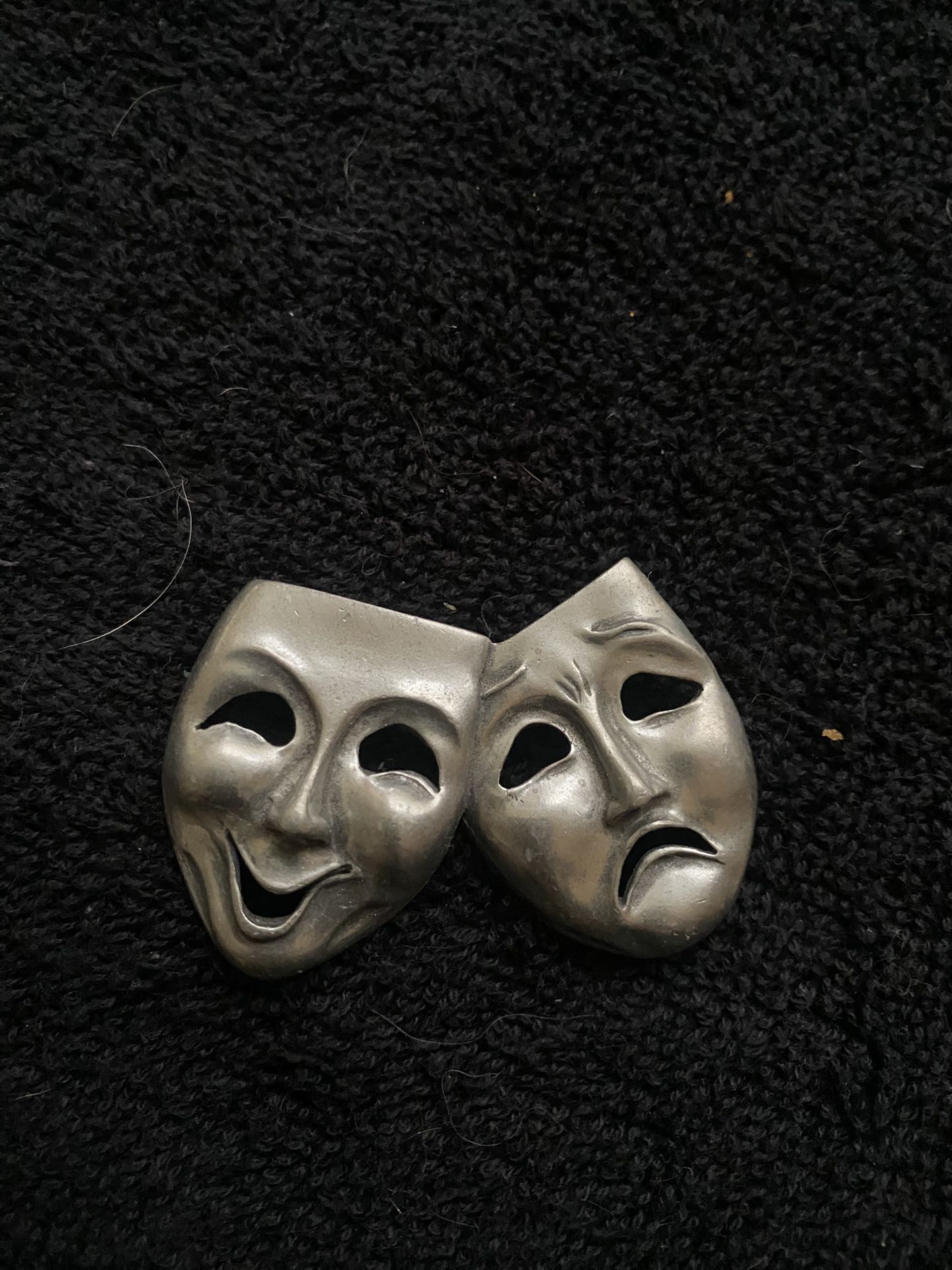Pewter, theatrical mask pin