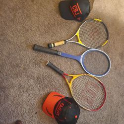 Tennis Rackets W/ Baseball Adidas Hat/ CbJ Included
