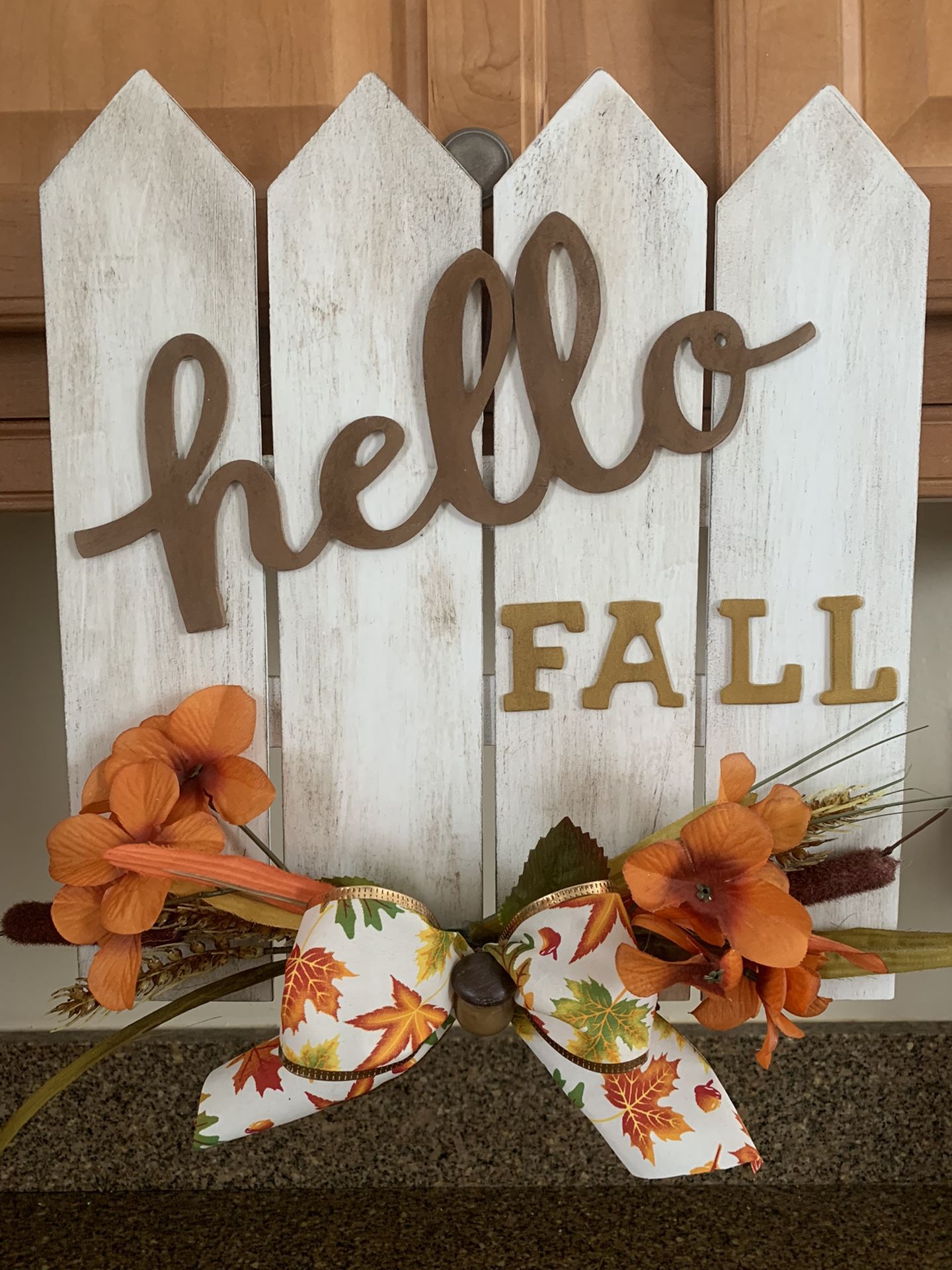 Handmade Picket Fence Fall Decor