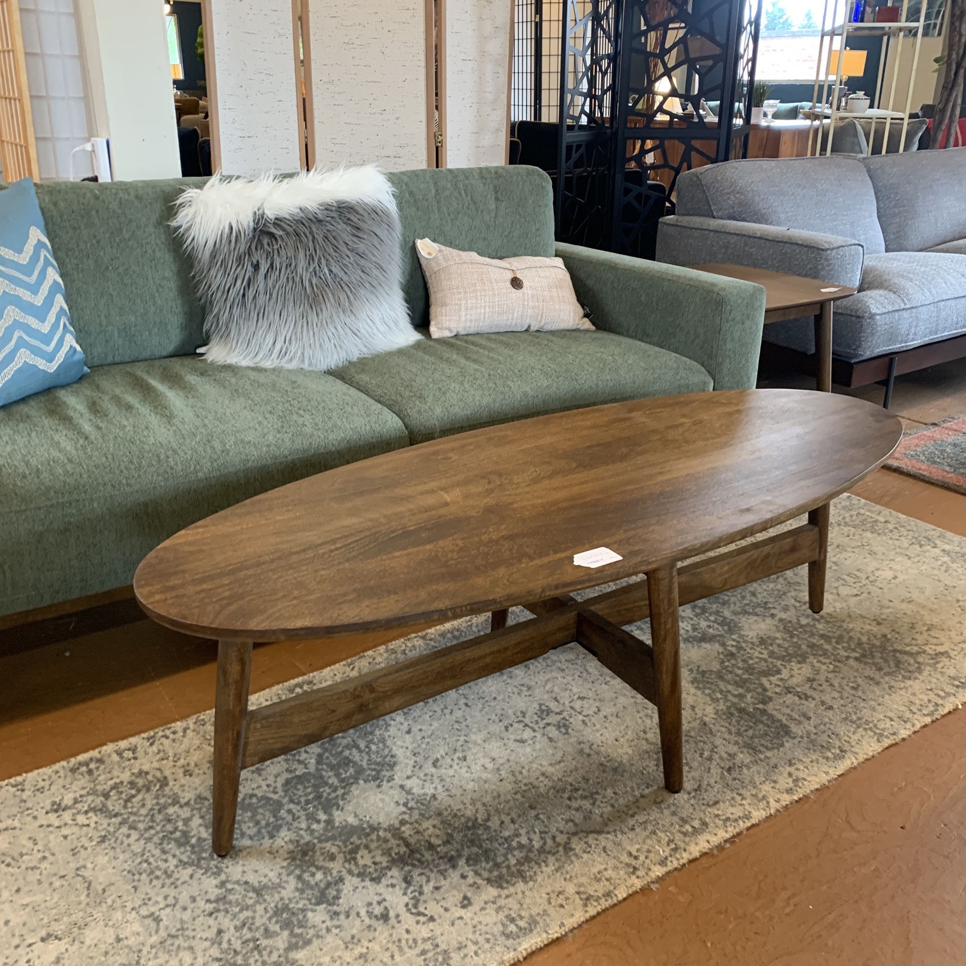 Oval Mango Wood Coffee Table