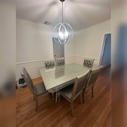7 Pieces Gray Color Dining Table Set