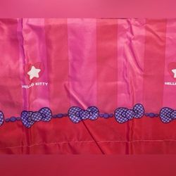 1 ~ Hello Kitty Pink Striped & Stars Flat  Twin Sheet  NWOT