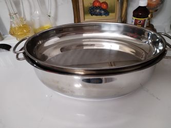 Stainless Steel Oval Roasting Pans Set of 2