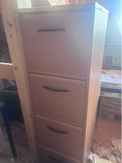Four drawer wood file cabinet