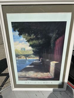 Framed David Schock Paris Walkway Poster