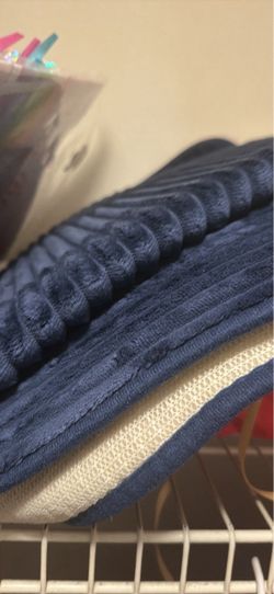 Navy Blue Textured Plush Pillow