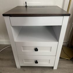 Secret Drawer/ Gun Drawer, LED Nightstand/ End table with Invisible Lock