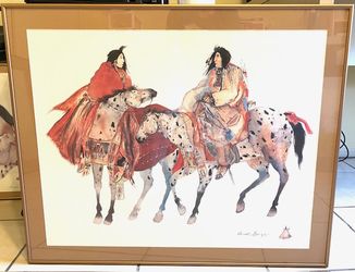 THE MEETING a framed artwork by Carol Grigg