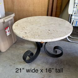 Side Table With Granite Top 
