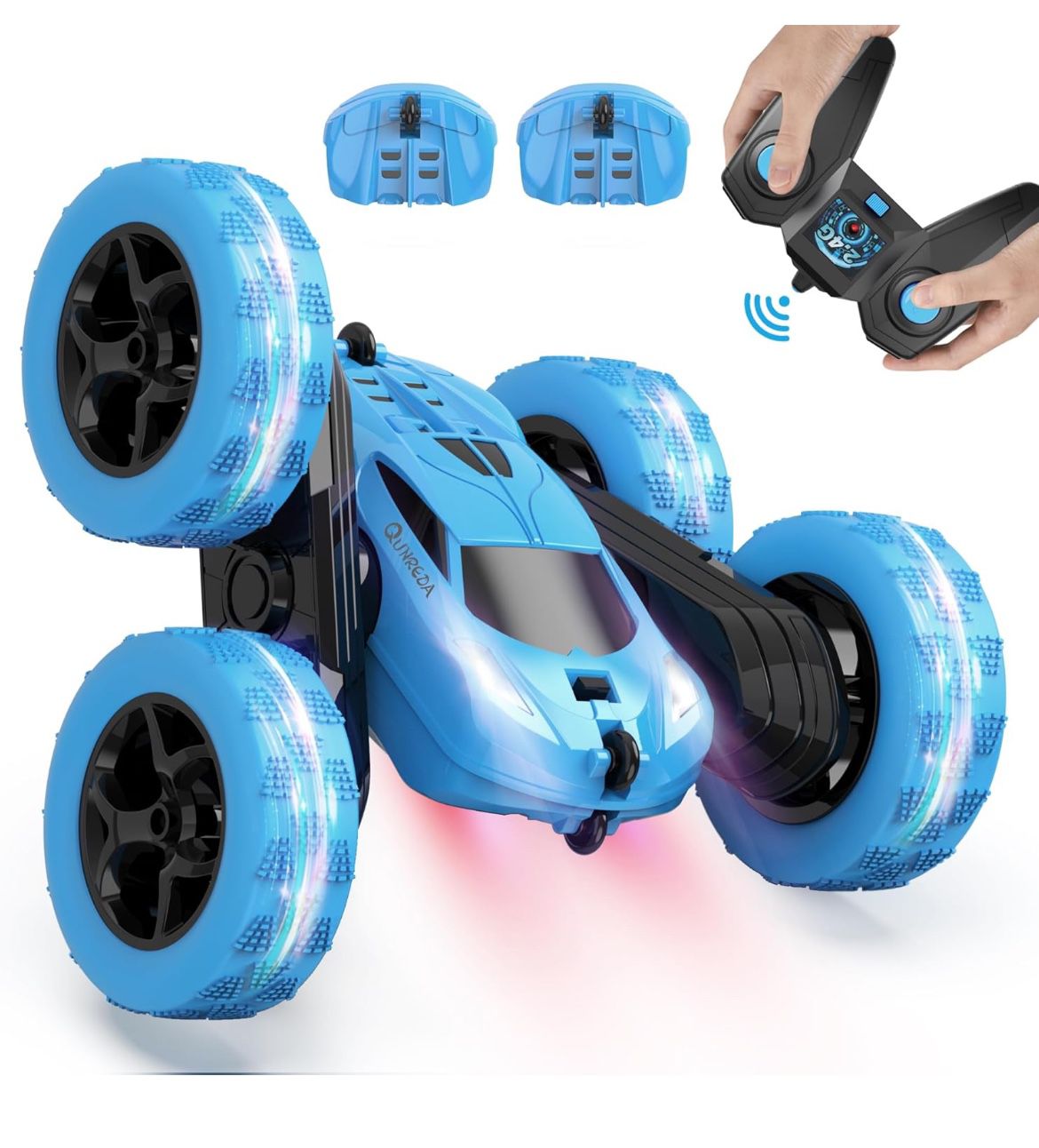 Remote Control Car for Kids Ages 6+, RC Cars Stunt Car Toy 4WD Double Sided 360° Rotating Remote Control with Headlights