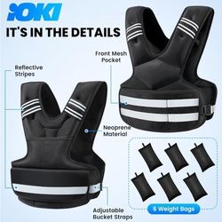  Weighted Vest for Women and Men, 4-11lb/11-18lb/20-32lb 