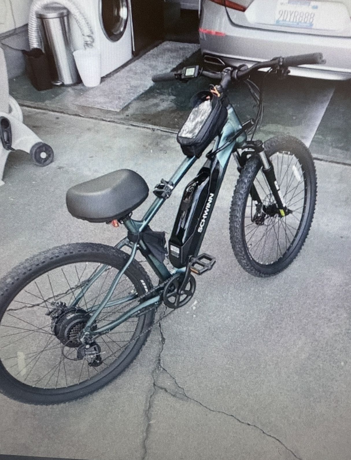 Schwinn Roanoke 29” Adult Step Over Electric Mountain Bike - Teal