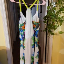 Maurices Dress White With Birds And Flowers