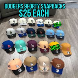 MLB New Era Los Angeles Dodgers Multiple Color Ways Patch 9forty A Frame SnapBack Hats 