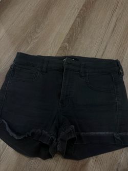 Black Denim Cut-Off Jean Shorts