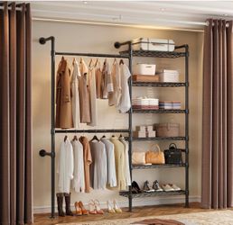 2-Bay Wall-Mounted Closet System - Black