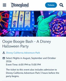 Oogie boogie bash for September 13th