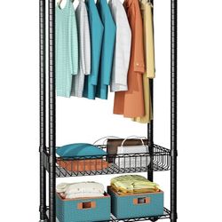 Portable Clothing Rack and Closet Hanging Shelves | Extra Storage and Organizer 