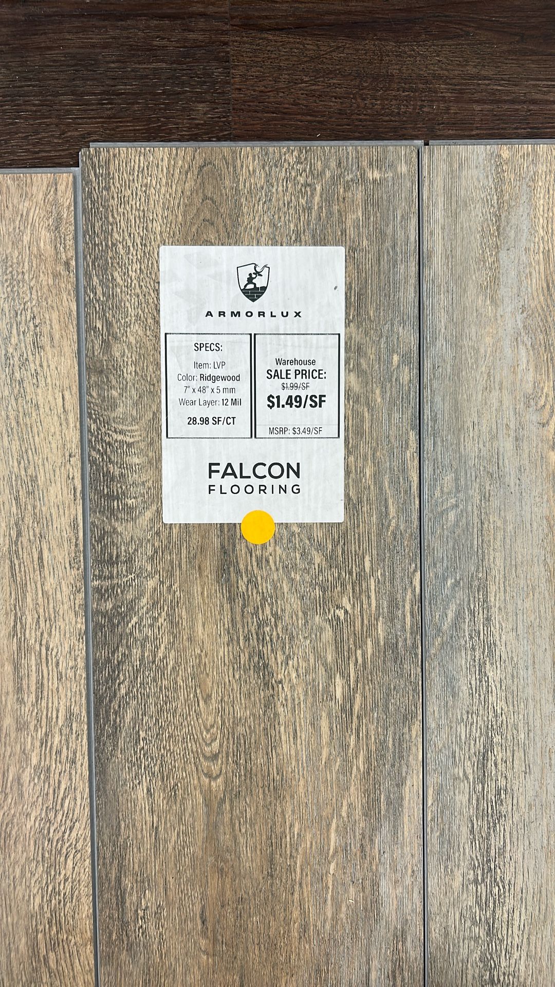 $1.49/SF 100% Waterproof Luxury Vinyl Plank’s (Ridgewood)