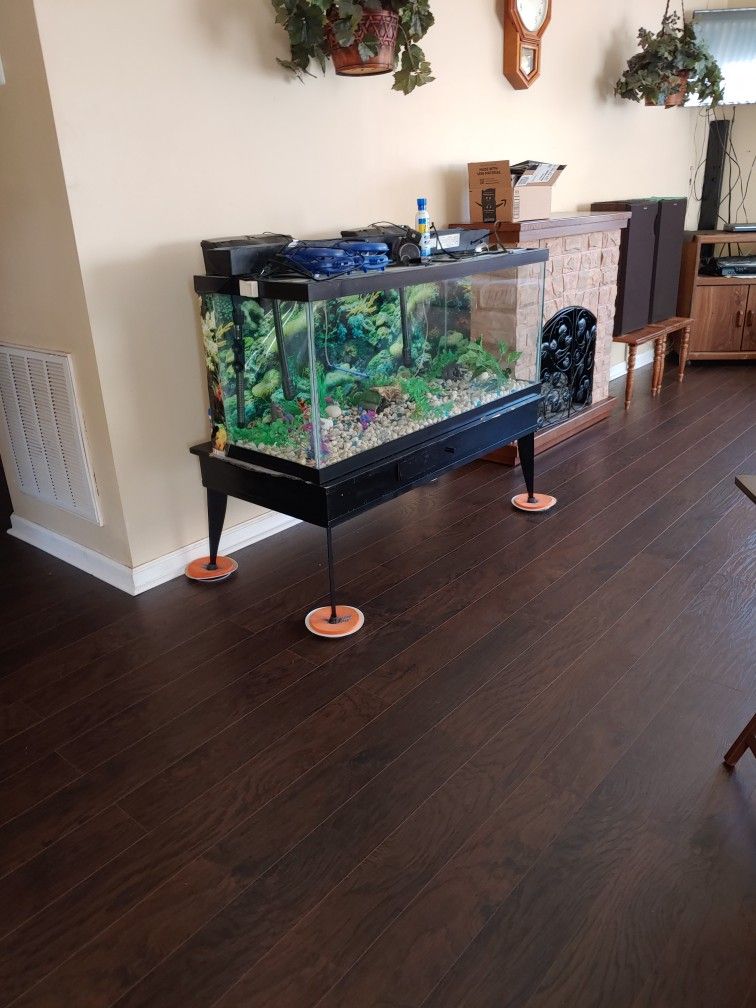 70 GALLON FISH TANK WITH CUSTOM STAND
