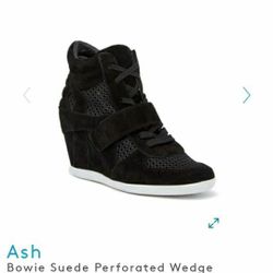 ASH Bowie Suede Perforated Wedge Sneaker -36 Size