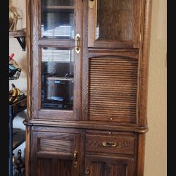 Solid Medium Oak Cabinet