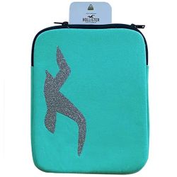 Hollister Tablet Case Zip Cover Glitter Seagull Bling Padded iPad Aqua