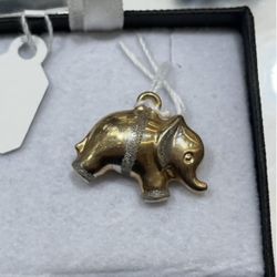 Gold Elephant Pendant 14k 1g