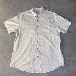 Billabong Shirt Size Extra Large XL Short Sleeve Surf Button White 100% Cotton