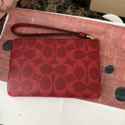 Coach Wrist Wallet Red 