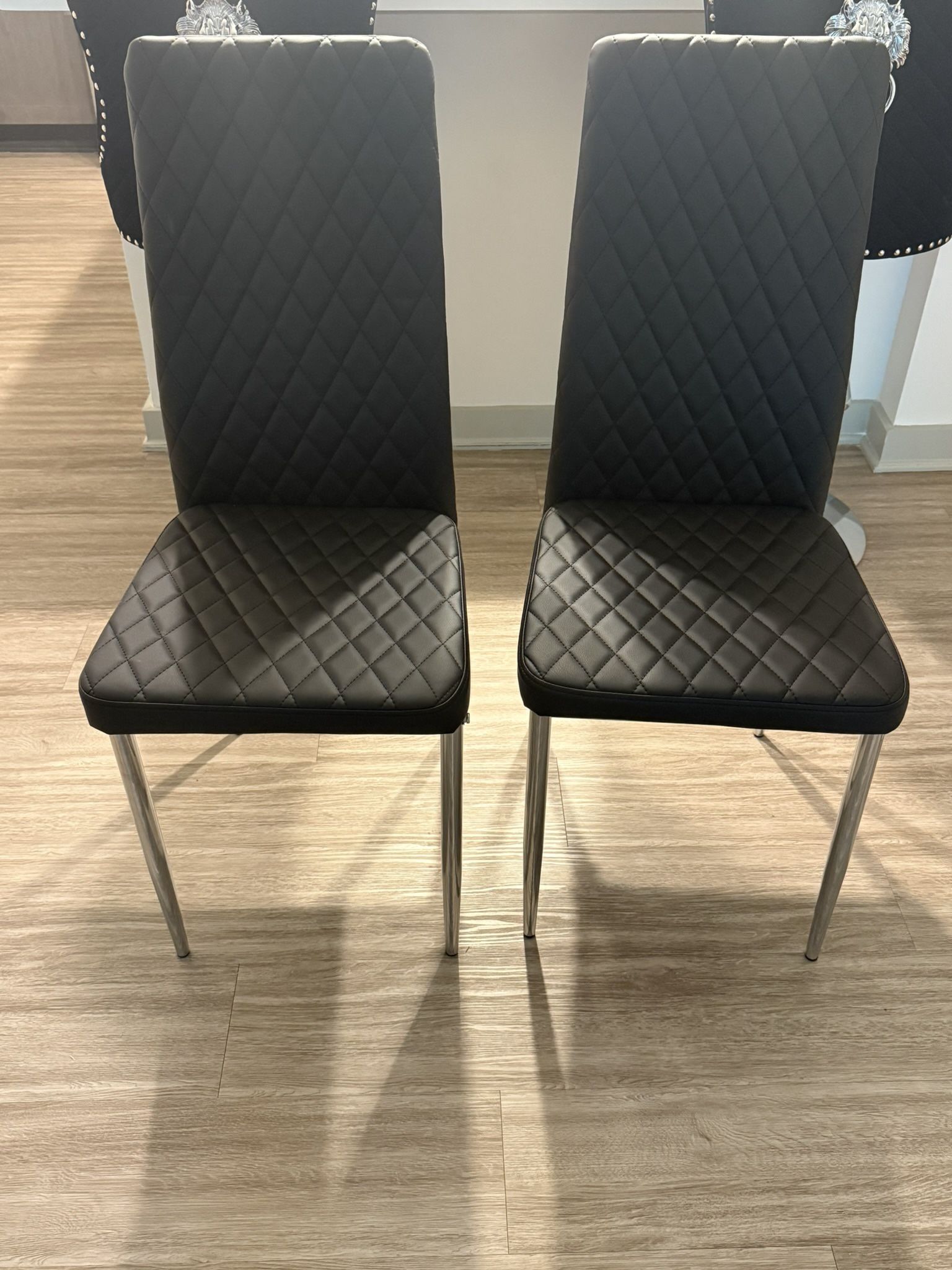 6 Faux Leather Dining Chairs 