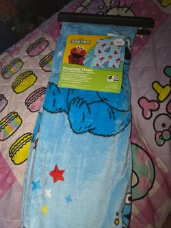 Sesame Street Elmo and cookie Monster toddler blanket