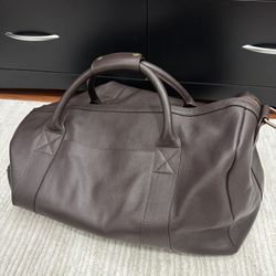 Brown Duffle Bag, Real Leather Brand New, Quince