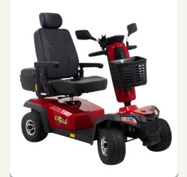 The Golden Patriot (Model GR575) is a heavy-duty, all-terrain mobility scooter. It features a robust 400 lb. weight capacity, a top speed of 8 mph, an
