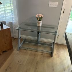 Bell'O TV Stand - Modern Glass and Light Grey