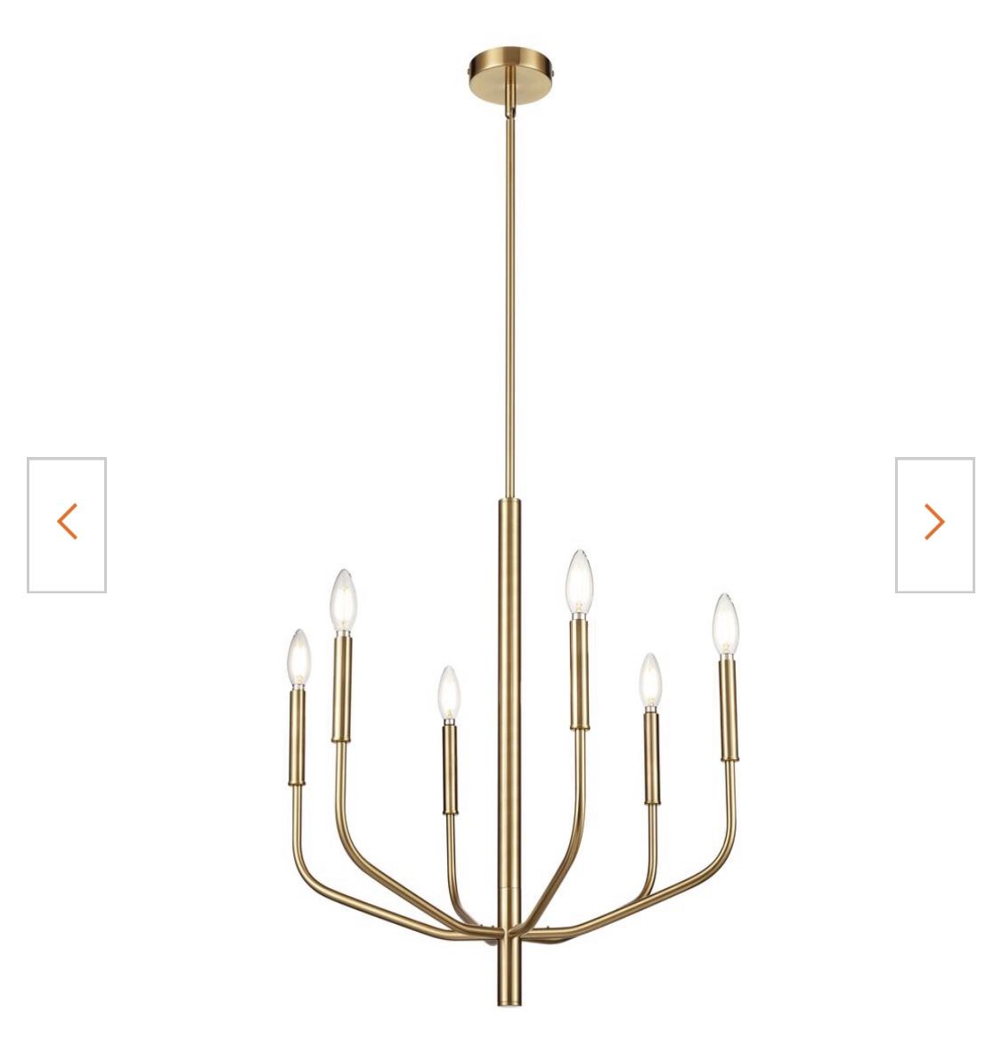Light Society Philippe 6-Light Brushed Brass Chandelier