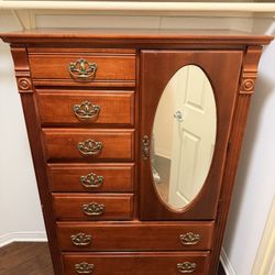 Armor Jewelry Dresser Set. Real Wood Antique Style With 2 Night Stands To Match 