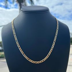 Jewelry 14k solid yellow gold Figaro necklace chain 20" 4.5 mm