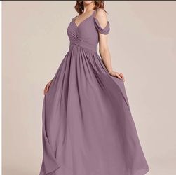 Dusty Lavender Bridesmaid Wedding Dress Prom Homecoming