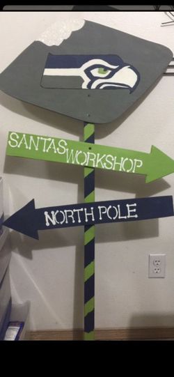 Custom Seahawks Christmas sign