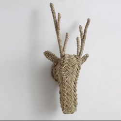 Hand made in Morocco.  woven animal head in shape of a Stag using natura…
