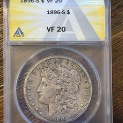 1896-S Morgan Dollar – Key Date – ANACS VF20