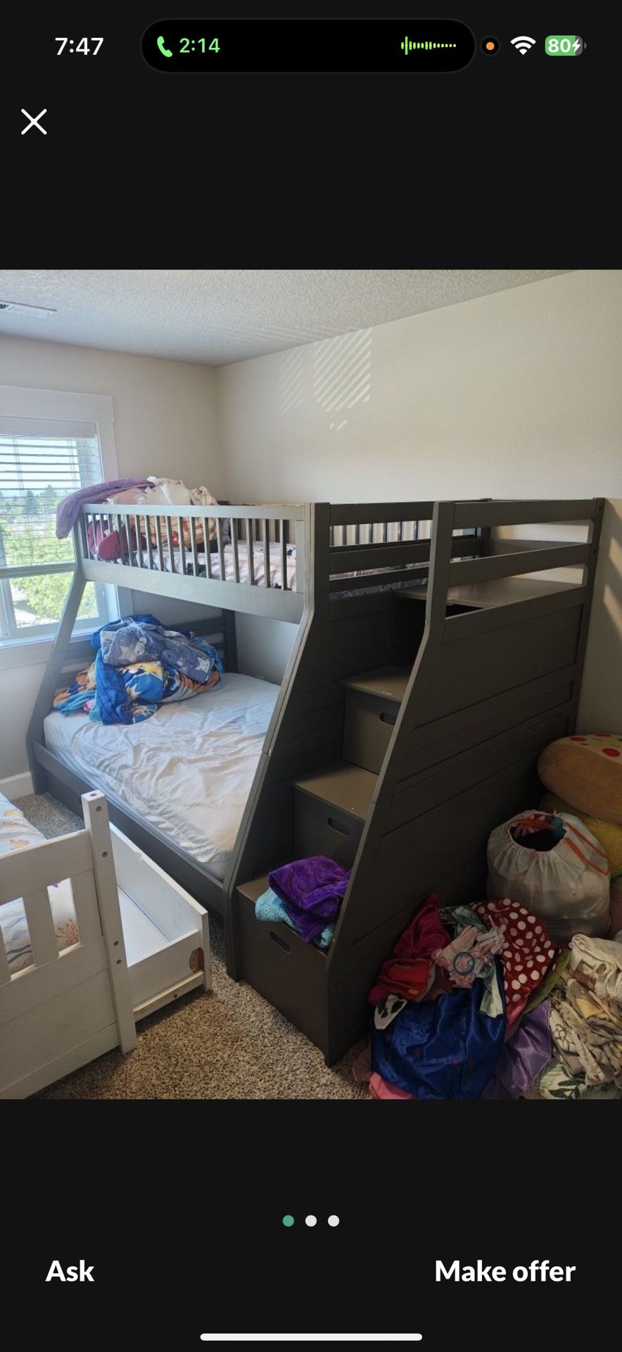 Bunk Bed (twin Over Full )with 2 Mattresses