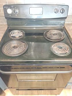 Black Electric Coil Range Stove Oven