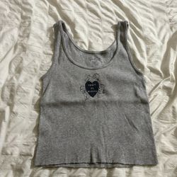 heather grey graphic tank