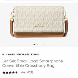 Brand New Michael Kors Jet Set Small Logo Smartphone Purse
