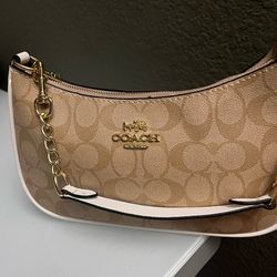 Coach beige teri shoulder bag