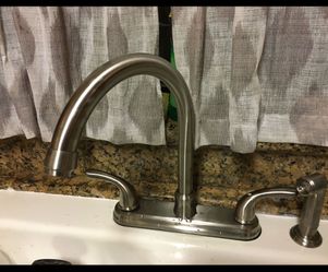 Brushed Nickel Kitchen Faucet with Side Sprayer
