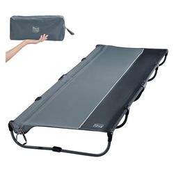 TIMBER RIDGE 20-Second Quick Set-Up Camping Cot, Lightweight Aluminum Folding Cot with Zipper Closure, Portable Carry Bag Included for Camping, Travel